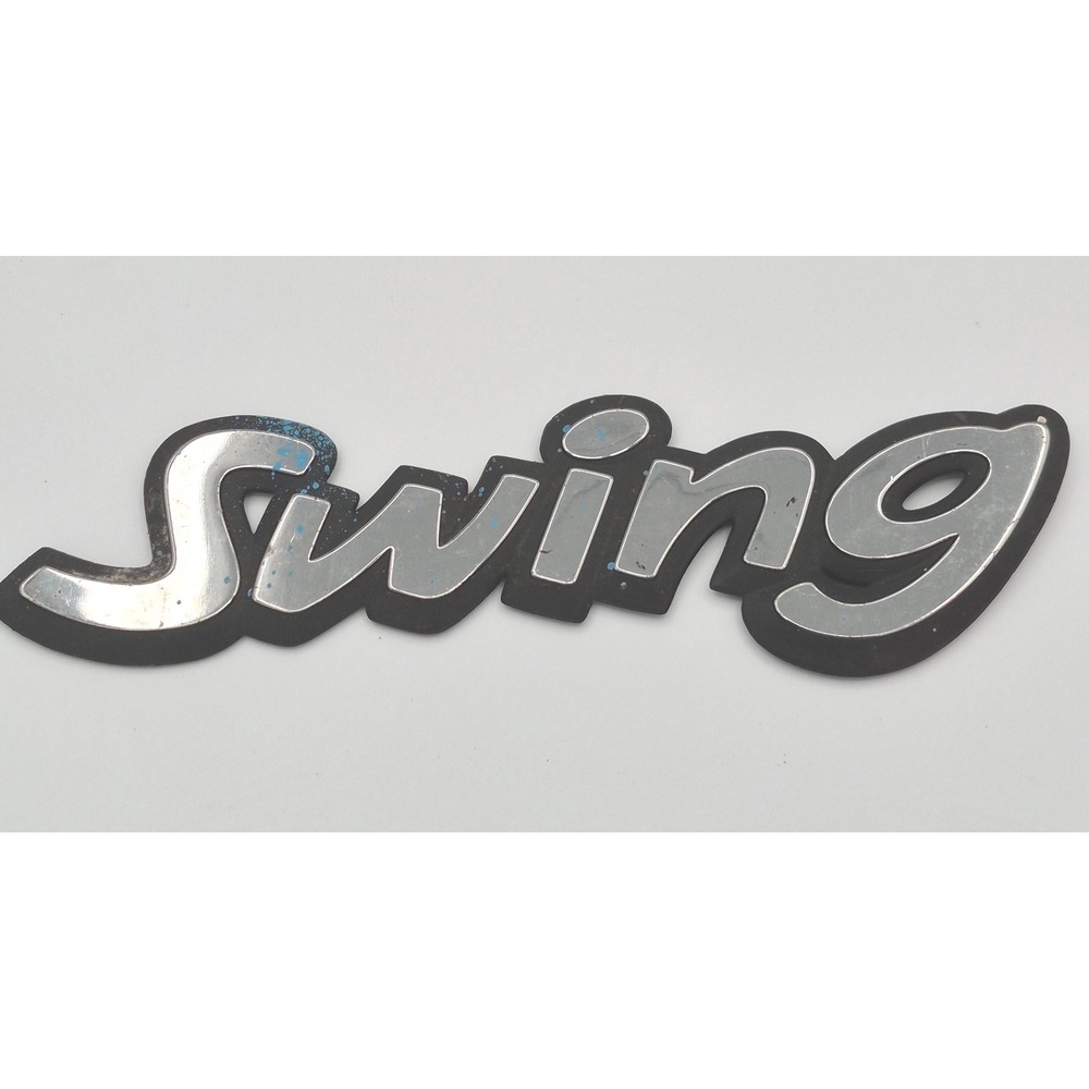 Vintage Opel Corsa Swing Emblem Silver Black 90481557 Script Badge Logo